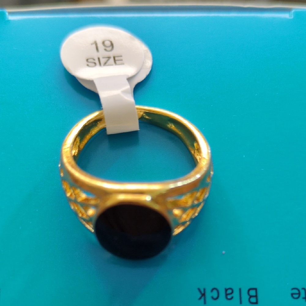Gold Ring with Black Stone